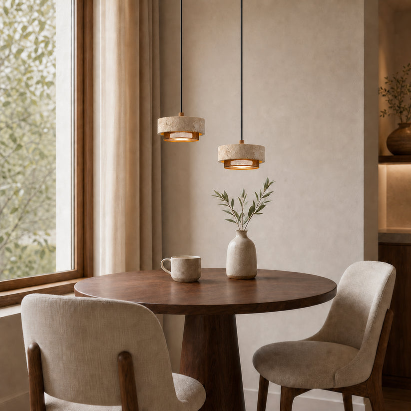 Kaelen Modern Travertine Pendant Light