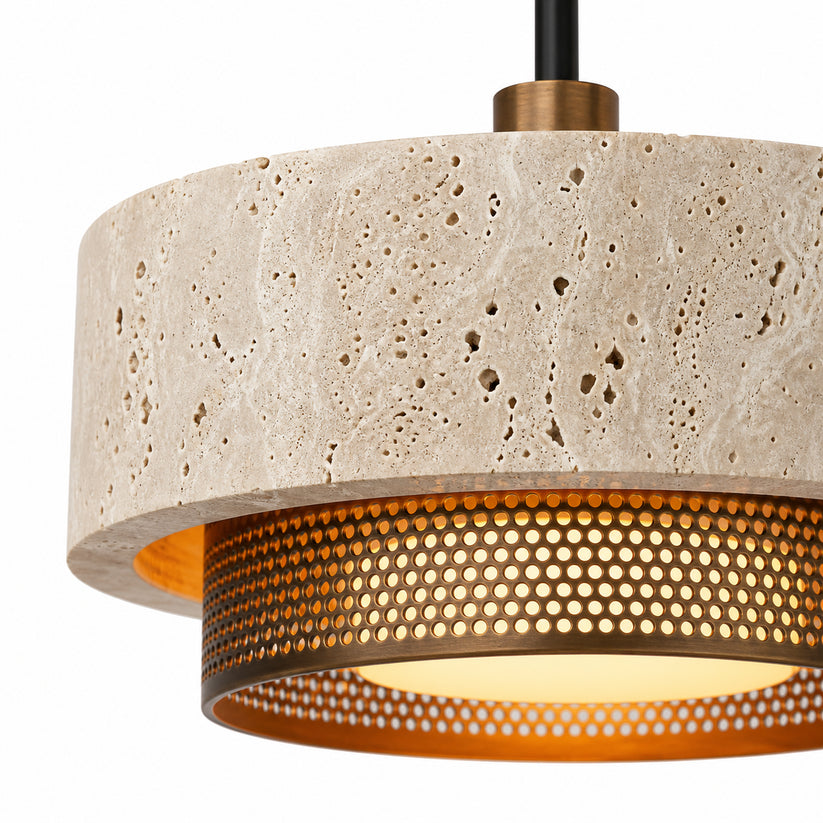 Kaelen Modern Travertine Pendant Light