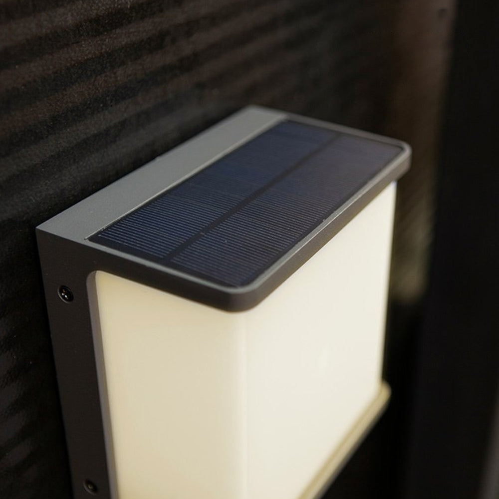 Modern Minimalist Rectangular Acrylic Sensor Solar Outdoor Wall Lamp