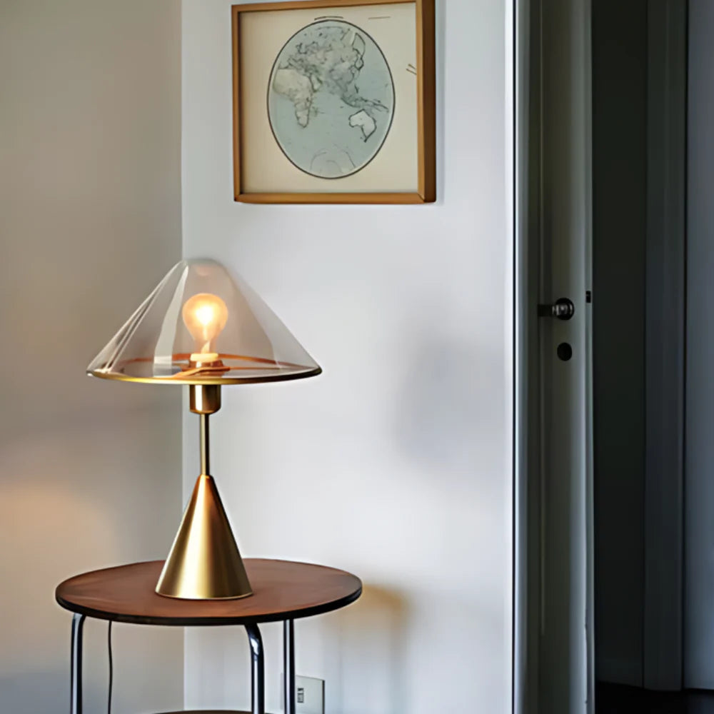 Golden Mushroom Delight Table Lamp