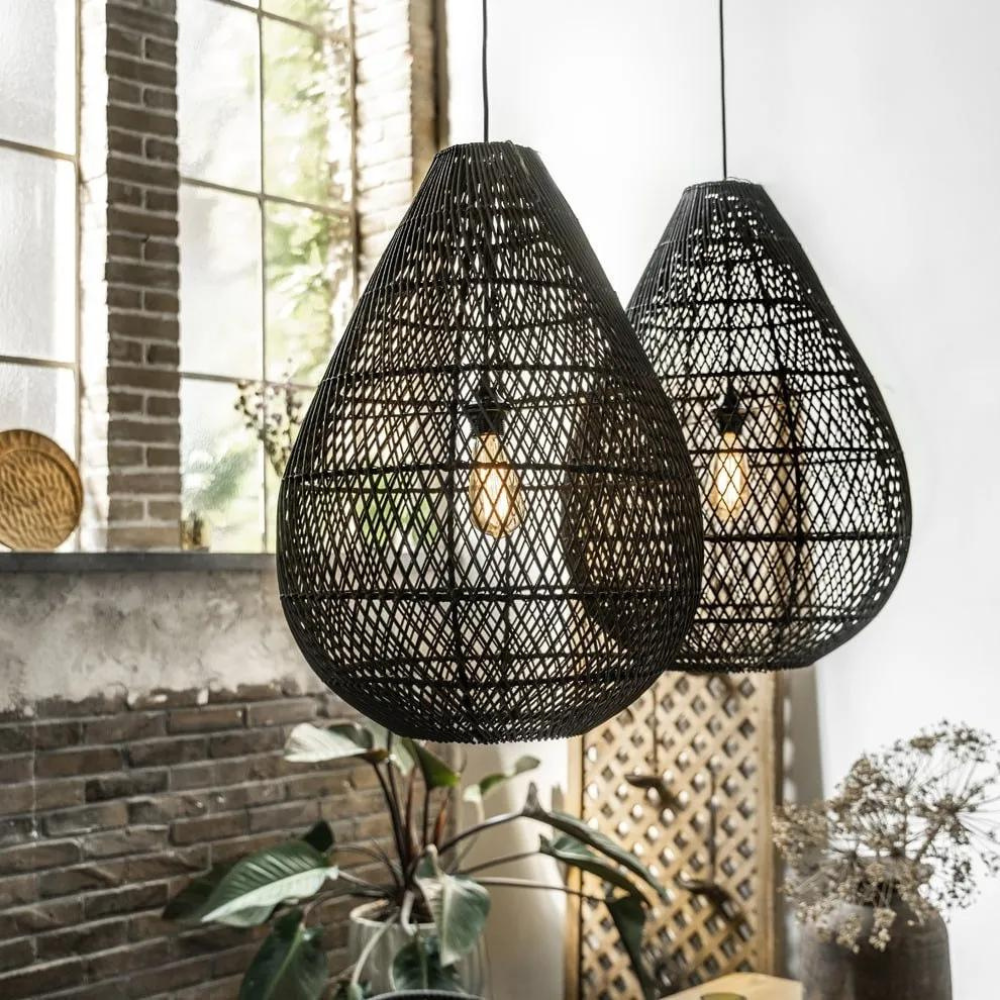 Die Bohemian Faden Rattanlampe