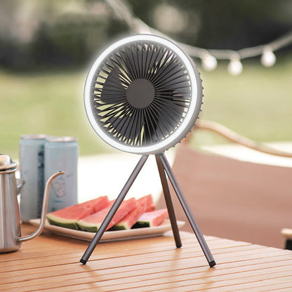 Ventilador Luz de Camping Multifuncional Portátil de Pie