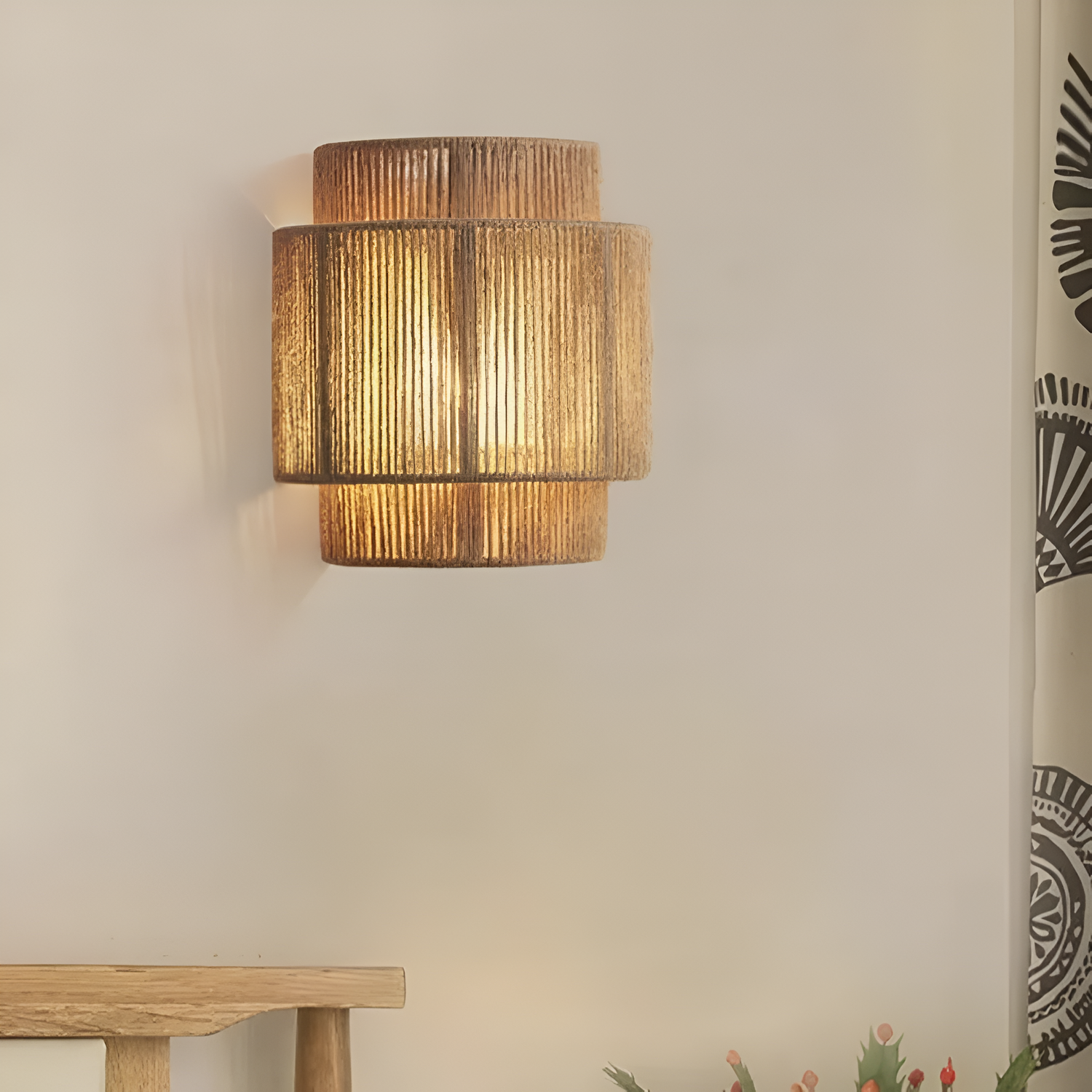 Bohemian Vintage Hand Woven LED Wall Lamp