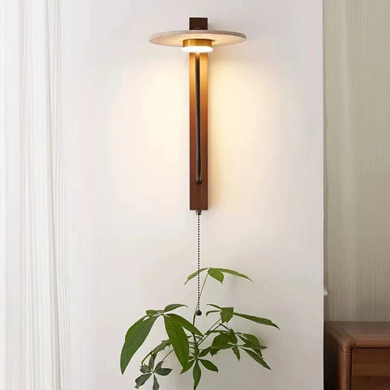 Travertine Oriental Style Wall Lamp