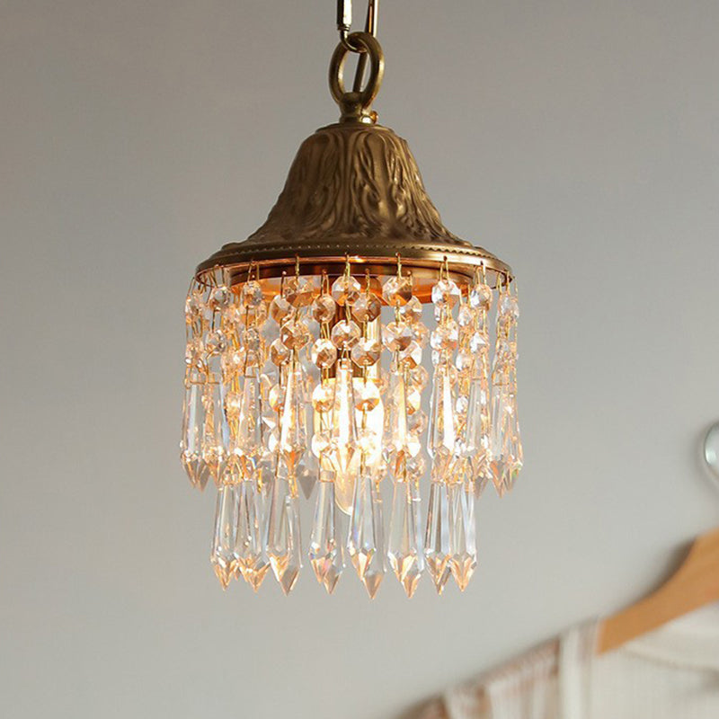 Teardrop Crystal Iron Pendant Light