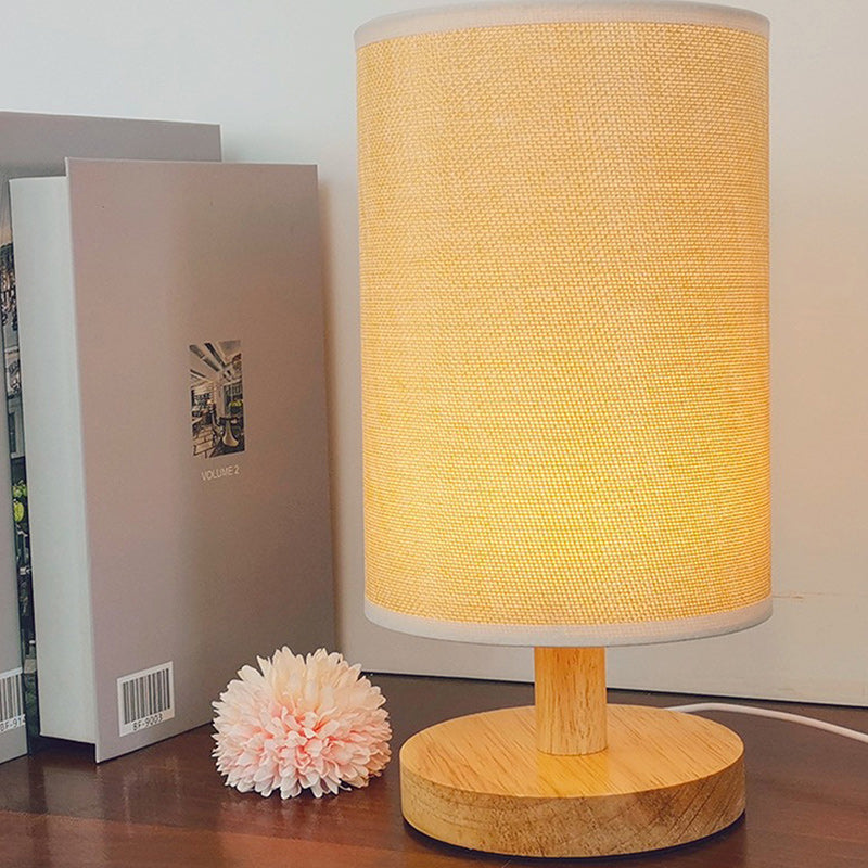 Traditional Vintage Fabric Cylinder Shade Table Lamp