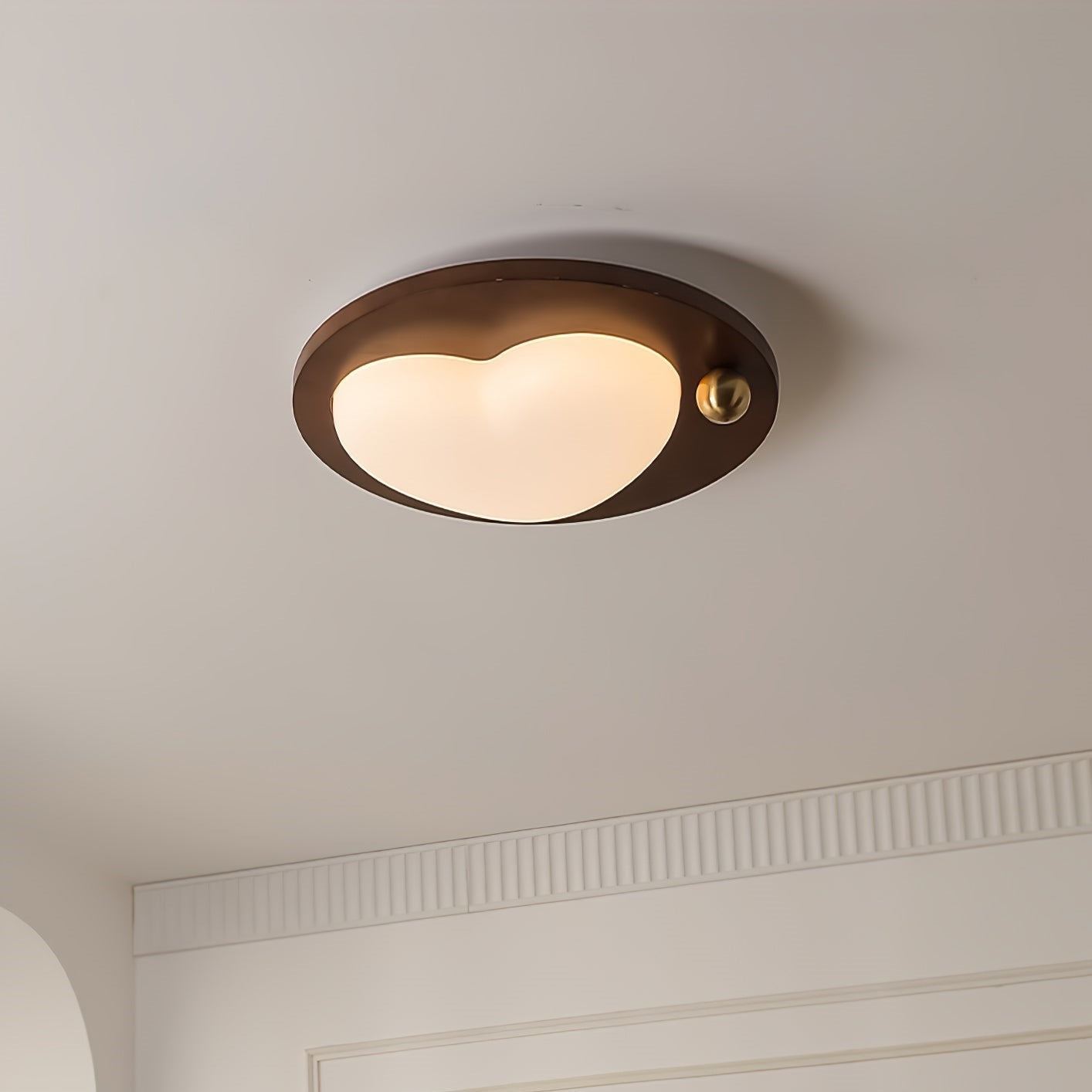 Lumière de plafond en bois crème rétro nuage rêveur