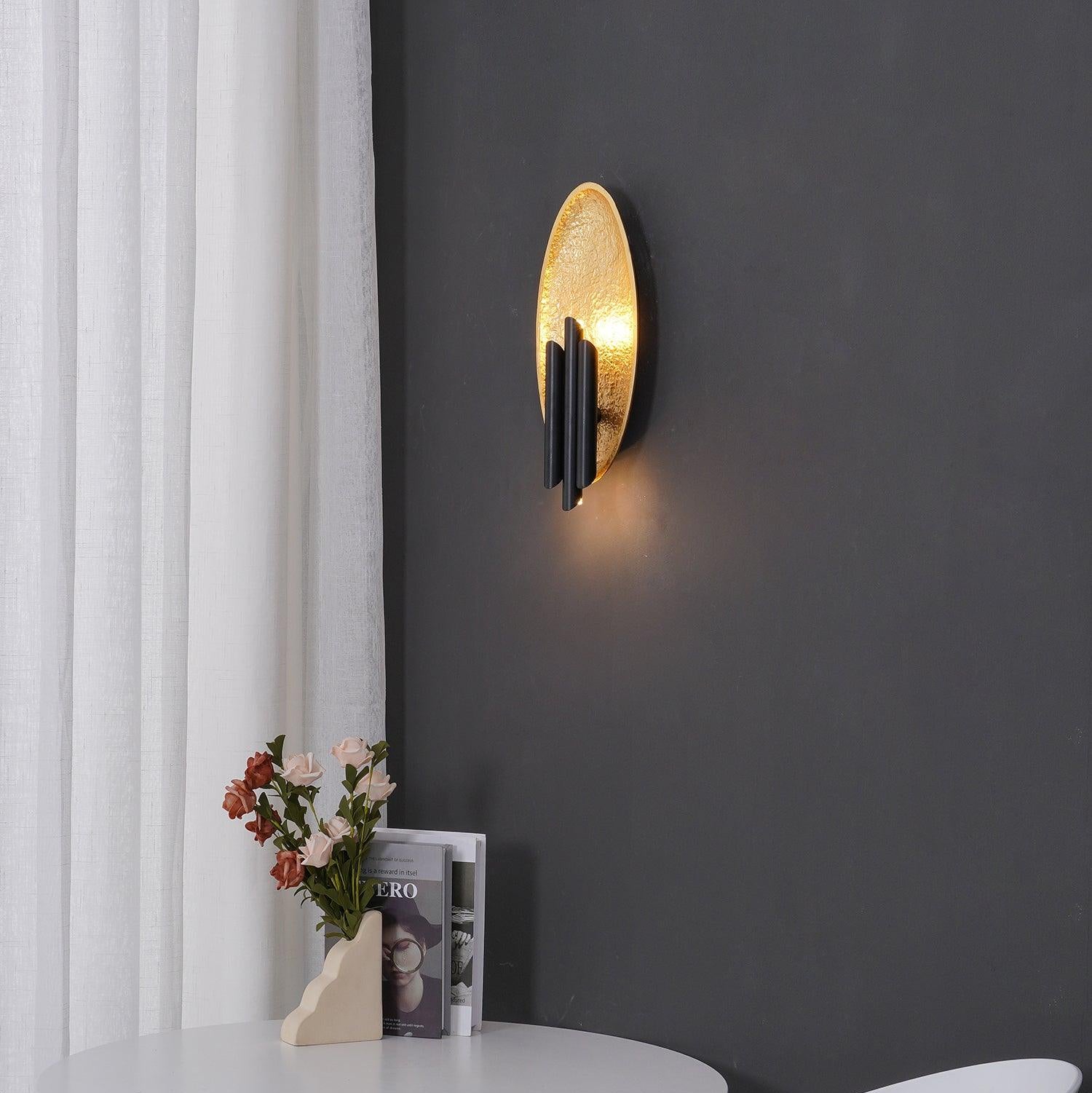 Ovale Gouden Folie Wandlamp