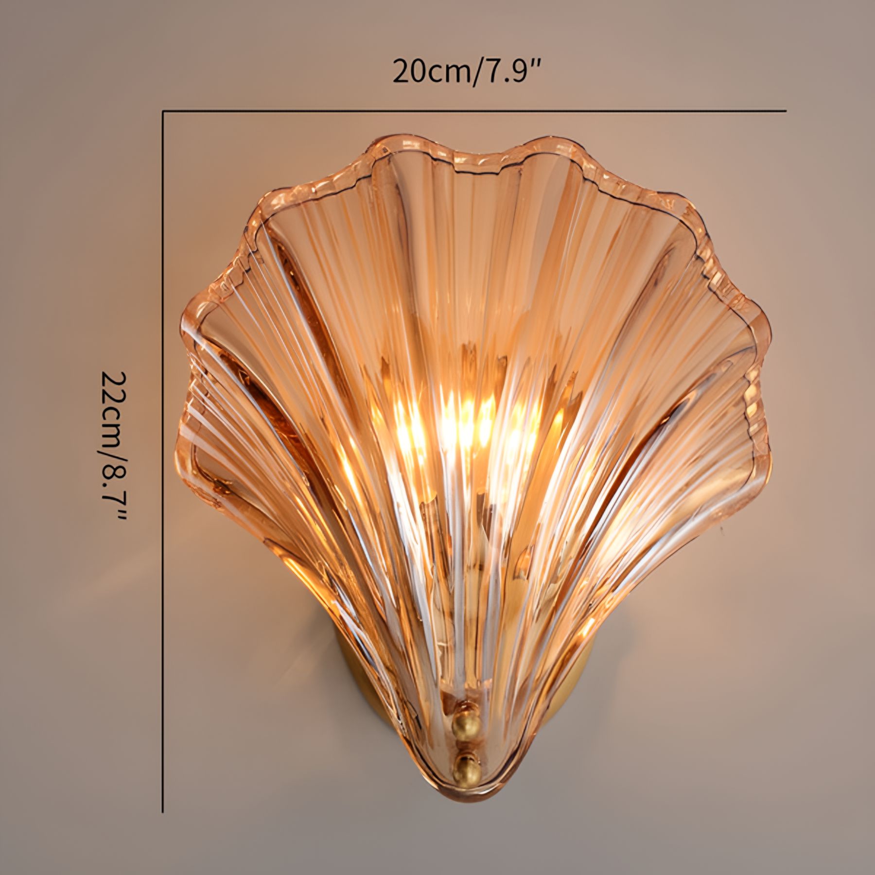 Art Brass Glass Seashell Wall Light