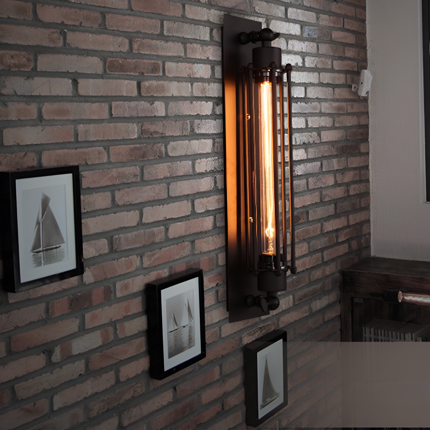 Retro Industrial Edison Long Flute Wall Lamp