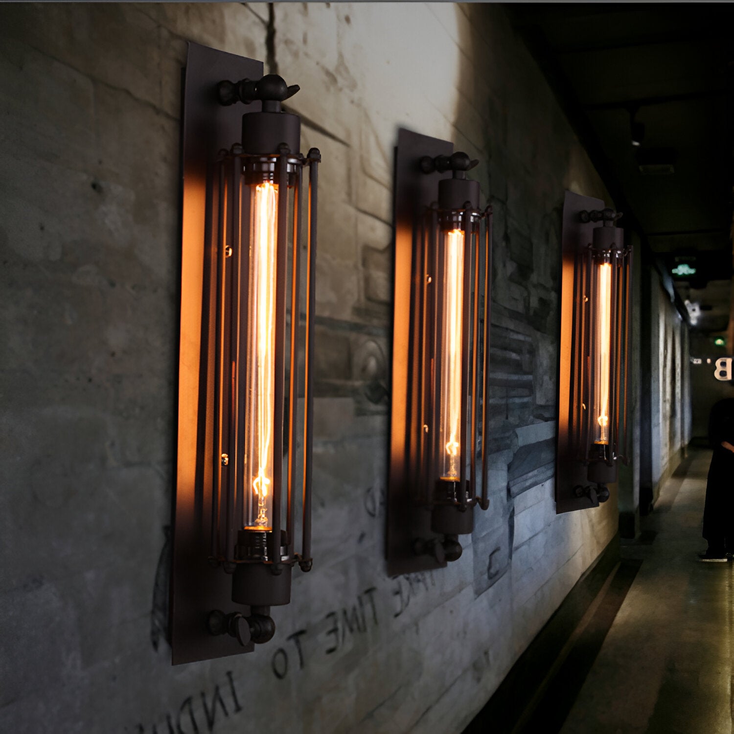 Retro Industrial Edison Long Flute Wall Lamp