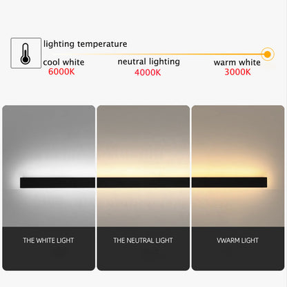 Lumière extérieure étanche IP65 linéaire minimaliste à ondulation de bord