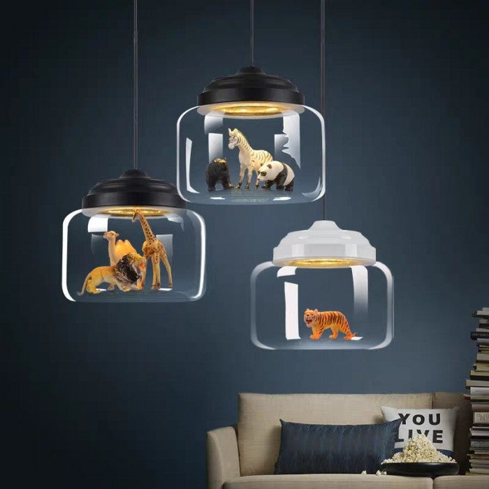 Glass Shade Little Zoo Pendant Light