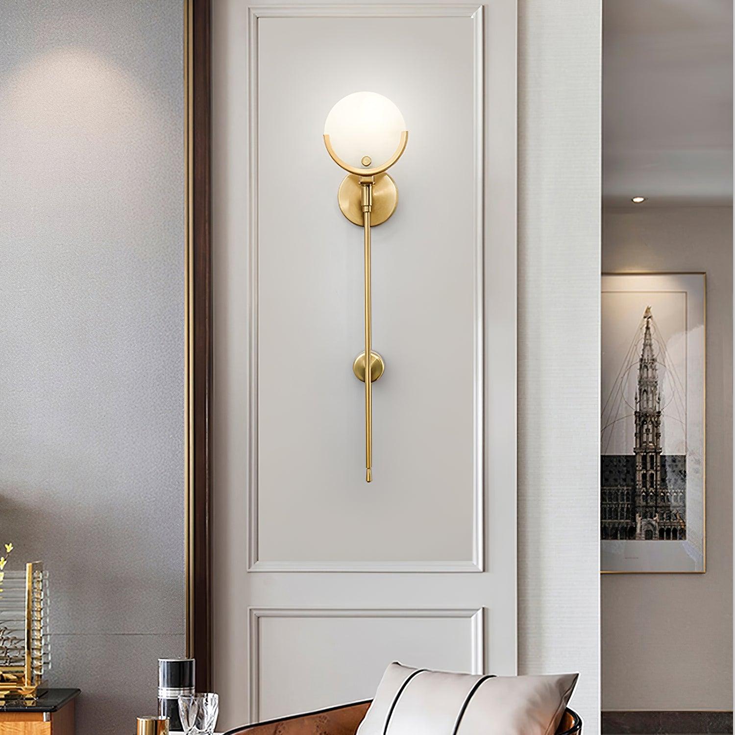 Alabaster Marble Ava Brass Wall Lamp