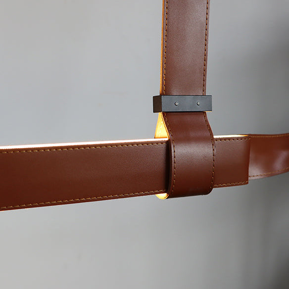 Luxen Minimalist Leather Linear Chandelier