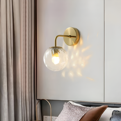 Modern Retro Rippled Glass Sphere Wall Lamp