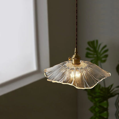 Vintage Radiant Lotus Glass Pendant Lamp