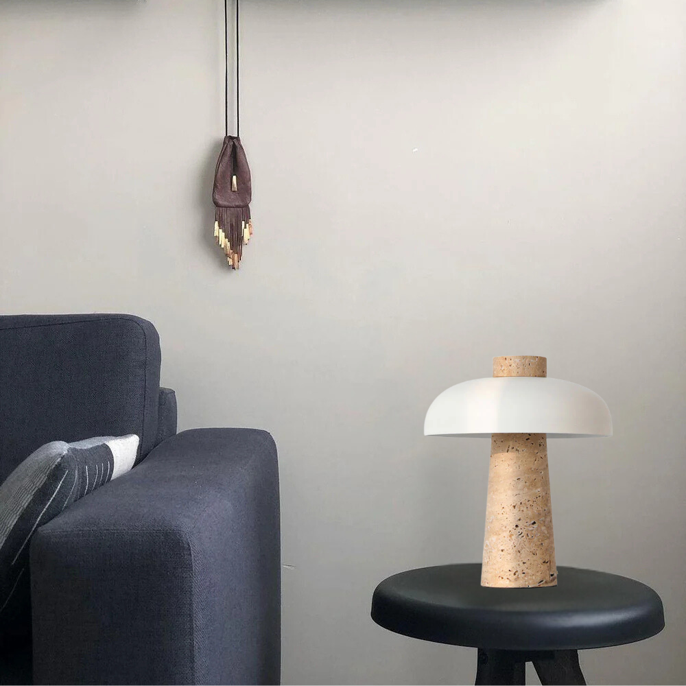 Lampe de table en forme de champignon en terrazzo au style simple - FAIT