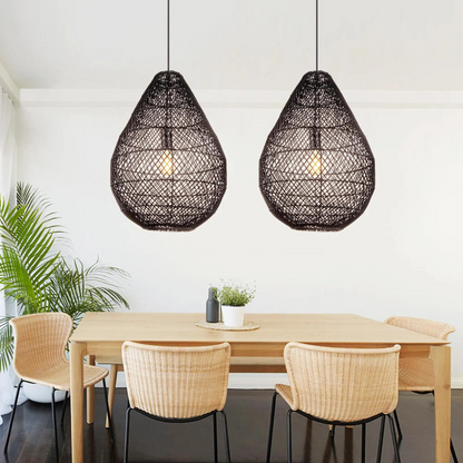 Die Bohemian Faden Rattanlampe