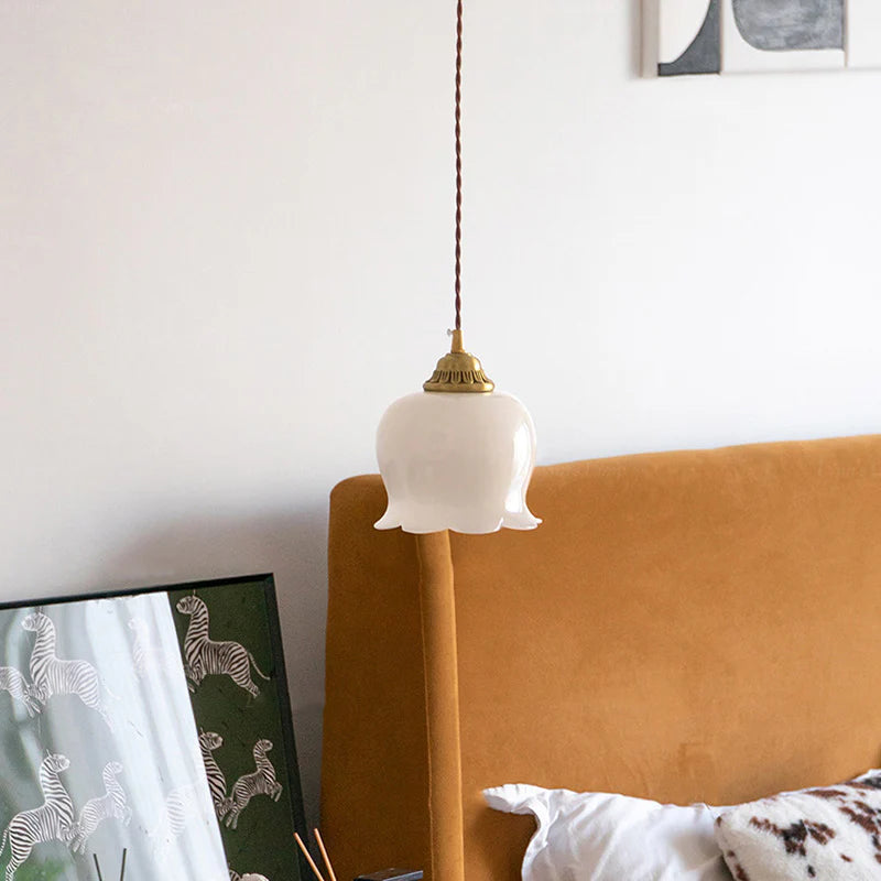 Maison Charm French Cream Glass Pendant Light