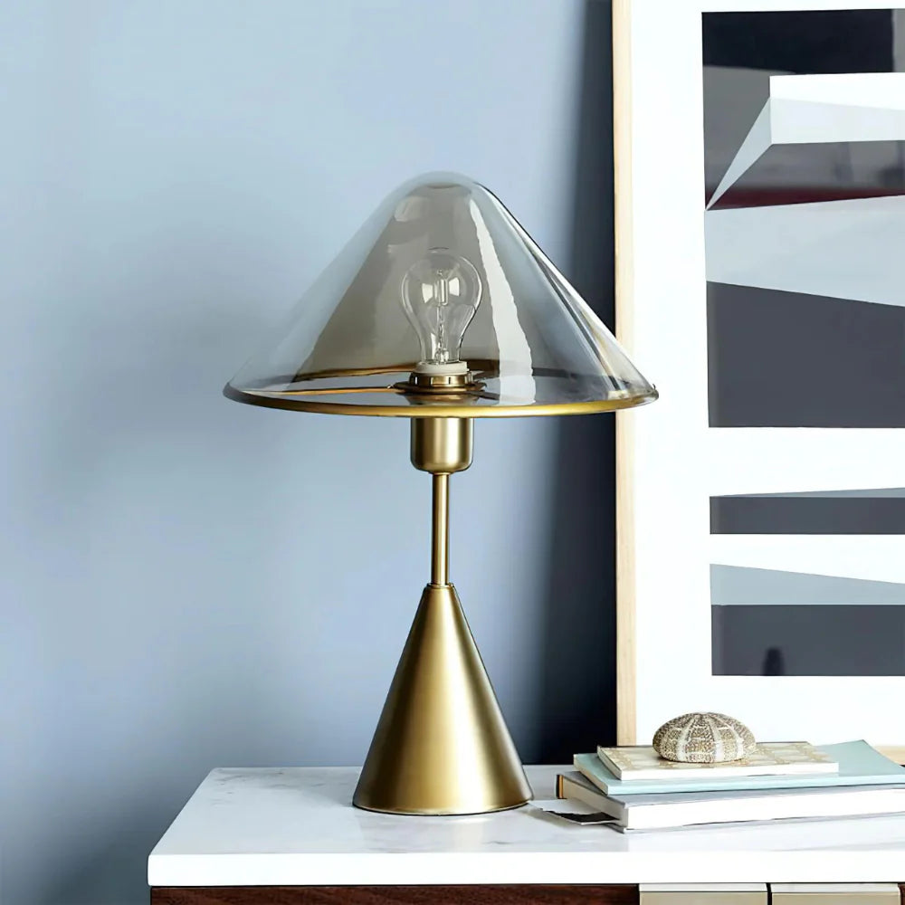 Golden Mushroom Delight Table Lamp