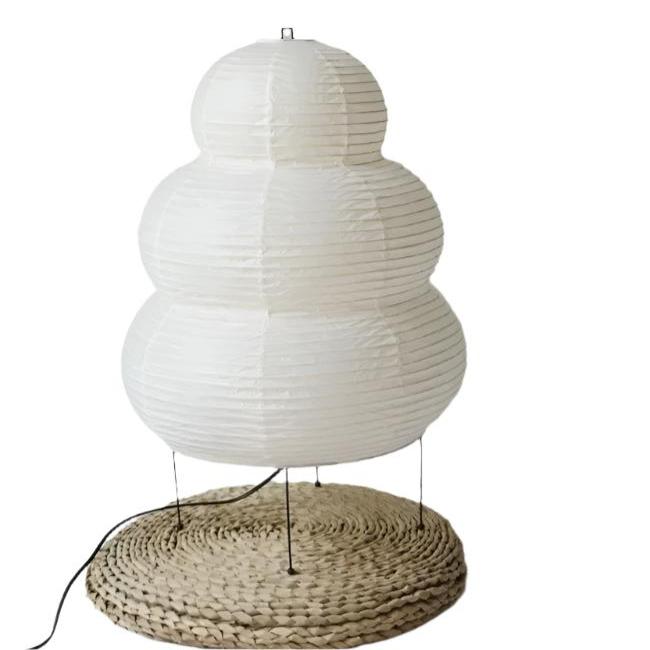 Japanese Wabi-Sabi White Rice Paper Table Lamp