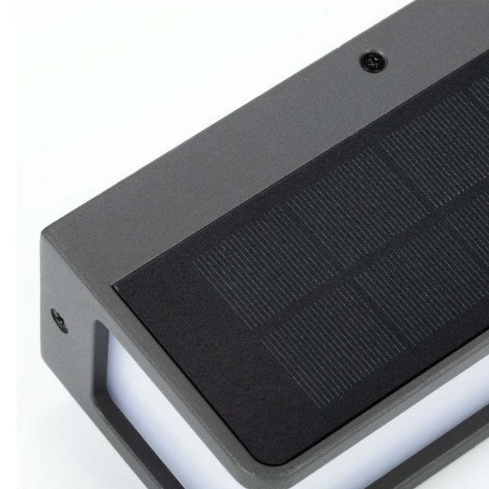 Lámpara de pared exterior solar de sensor acrílica rectangular minimalista moderna IP65 a prueba de agua