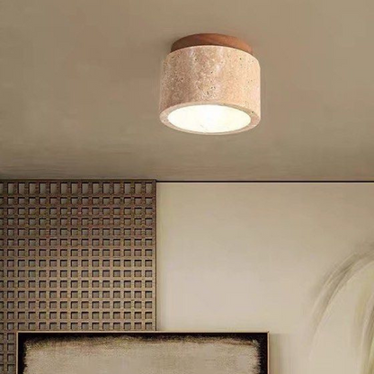 The Yellow Stone Travertine Ceiling Lamp