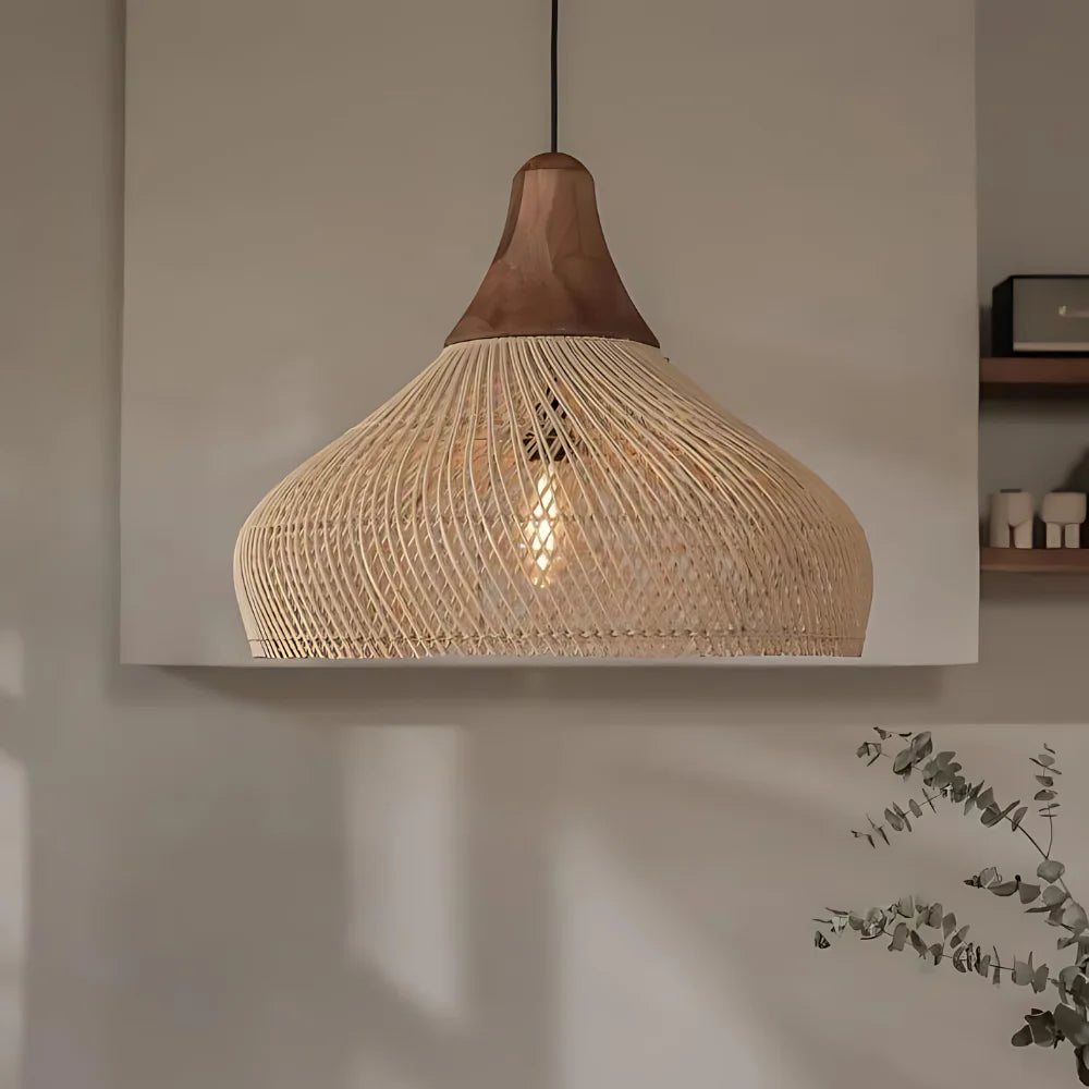 Elegant Bohemian Rattan Pendant Light