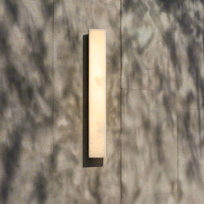 Edge Modern Rectangular Alabaster Outdoor Wall Light