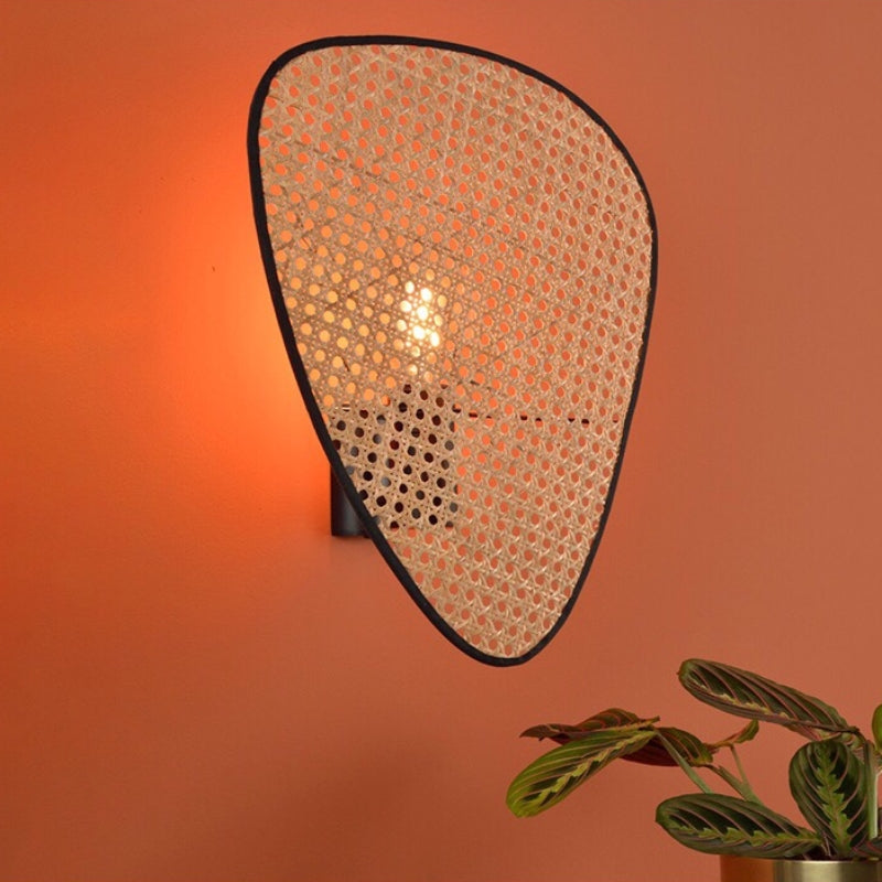 Lampe murale en bambou fait main Lumières en rotin