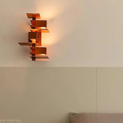 Creative Brick Red Wooden Wall Sconce Lamp