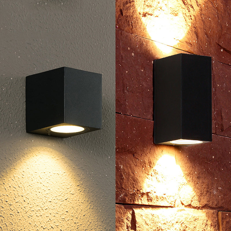 Lampe murale extérieure carrée en métal minimaliste IP65 étanche