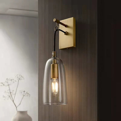 Designer Copper Transparent Glass Wall Lamp