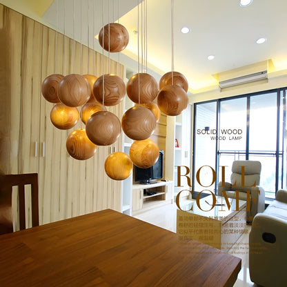 Nordic Natural Wood Milliere LED Pendant Light