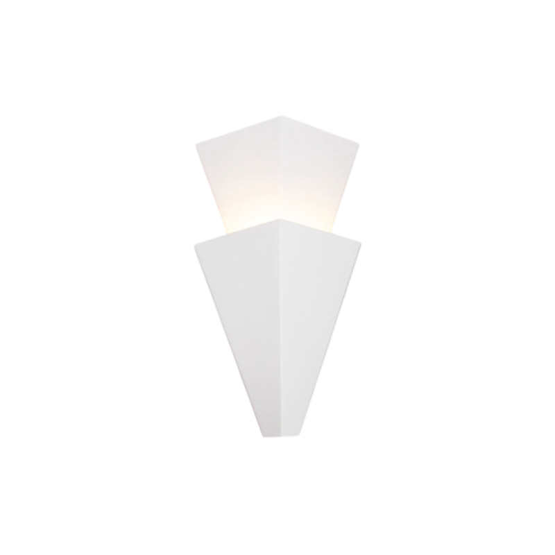 Eden White Modern Geometric Plaster Wall Light