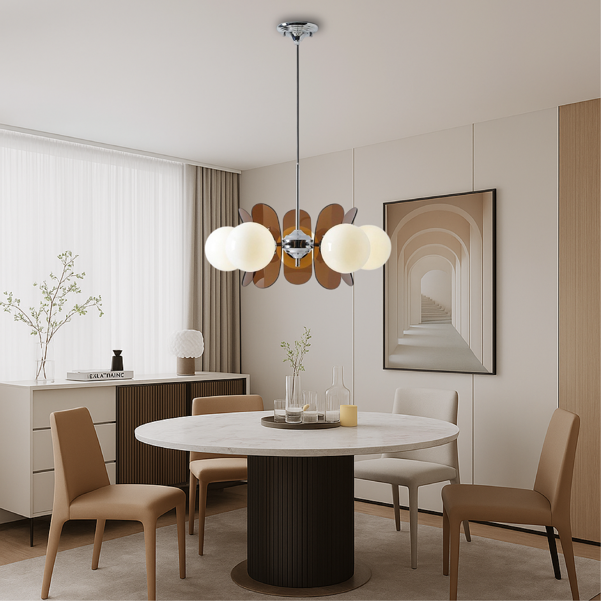 Aurelia Modern Bauhaus Glass Pendant Light