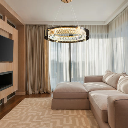 Nordic Crystal Stainless Steel Glass Chandelier