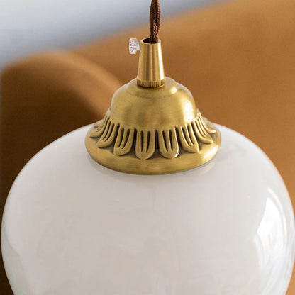 Maison Charm French Cream Glass Pendant Light