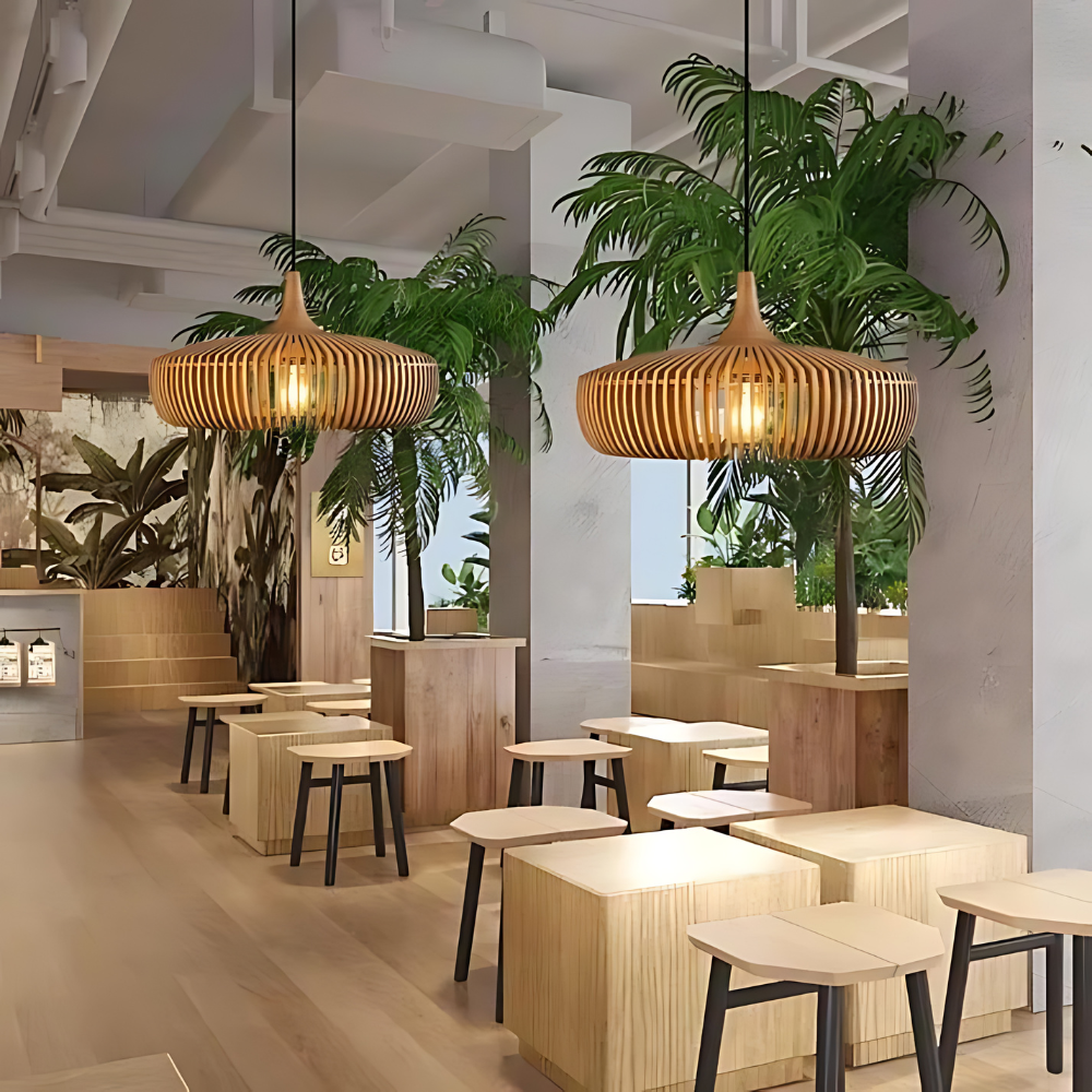 Asahi Japandi Solid Wood Pendant Light