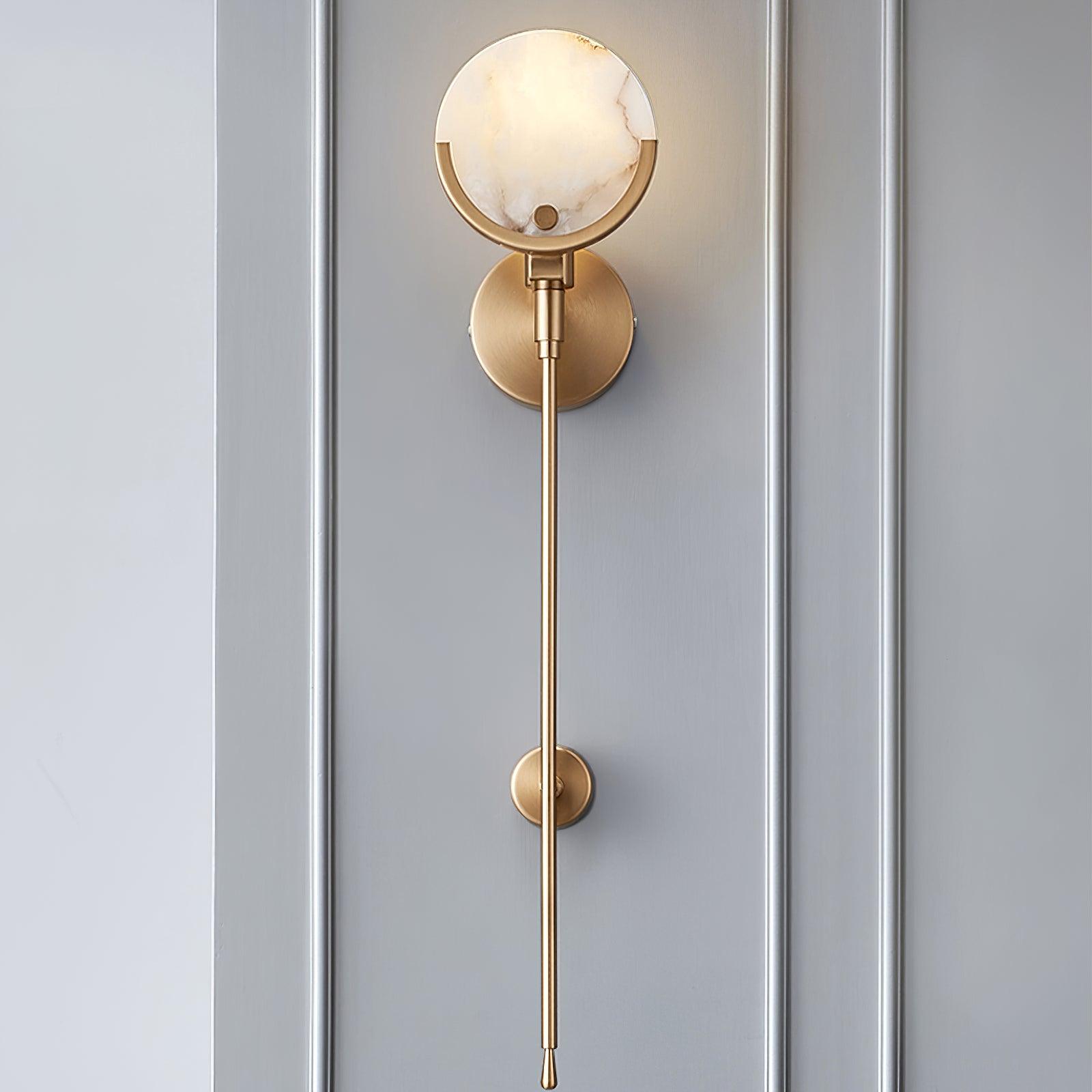 Alabaster Marble Ava Brass Wall Lamp