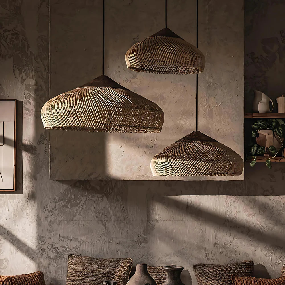 Elegant Bohemian Rattan Pendant Light