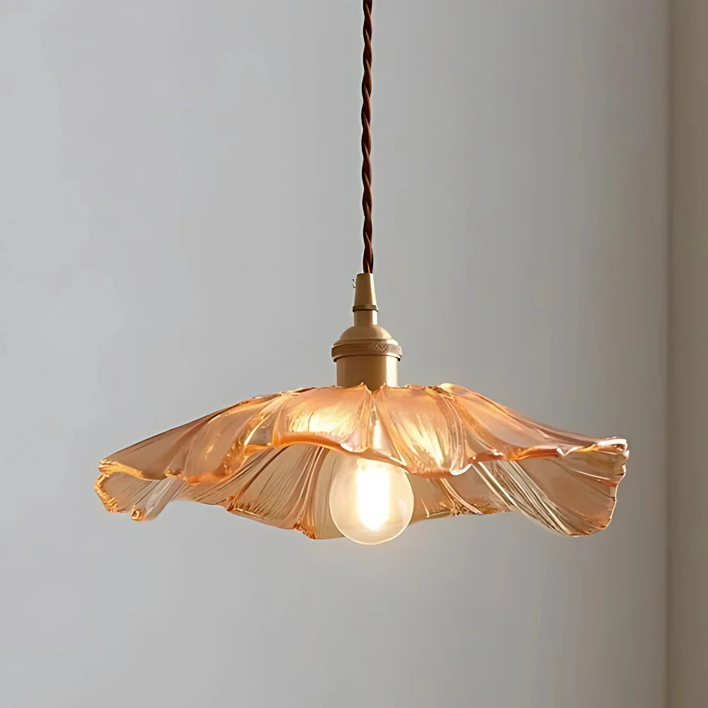 Vintage Radiant Lotus Glass Pendant Lamp