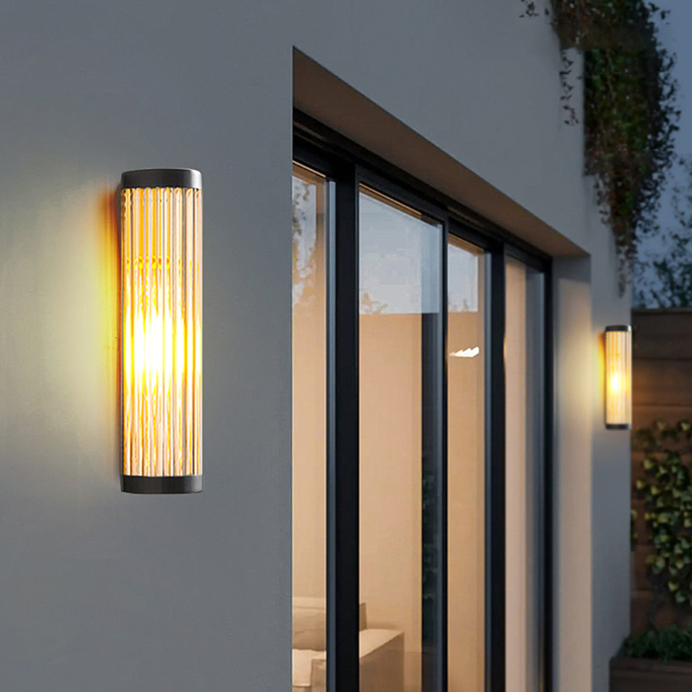 Orr Modern Semi-Cylindrical Metal Glass Outdoor Wall Lamp