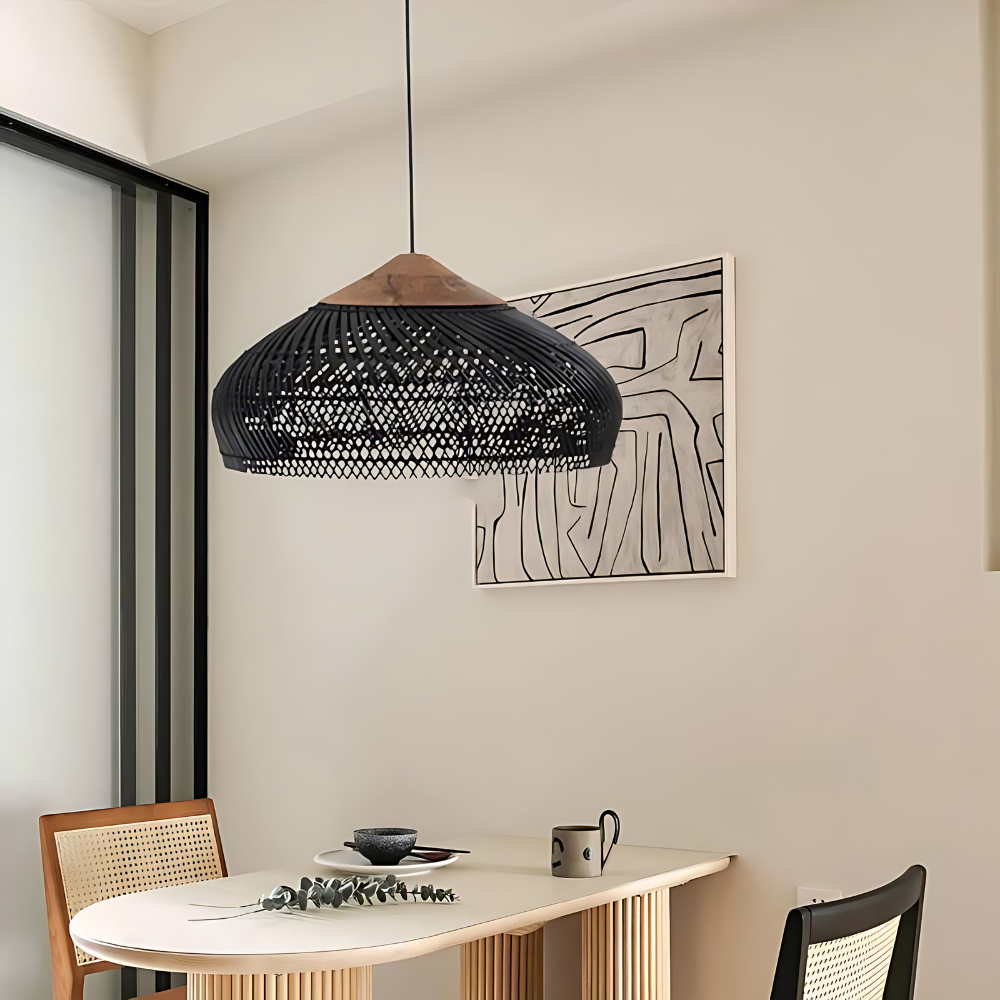 Elegant Bohemian Rattan Pendant Light