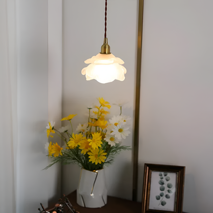 Vintage Rose Glass Pendant Lamp