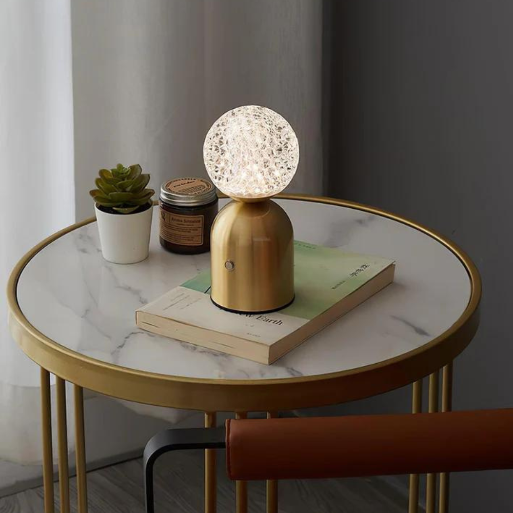 Lampe de table sans fil Élégance Voile Émeraude