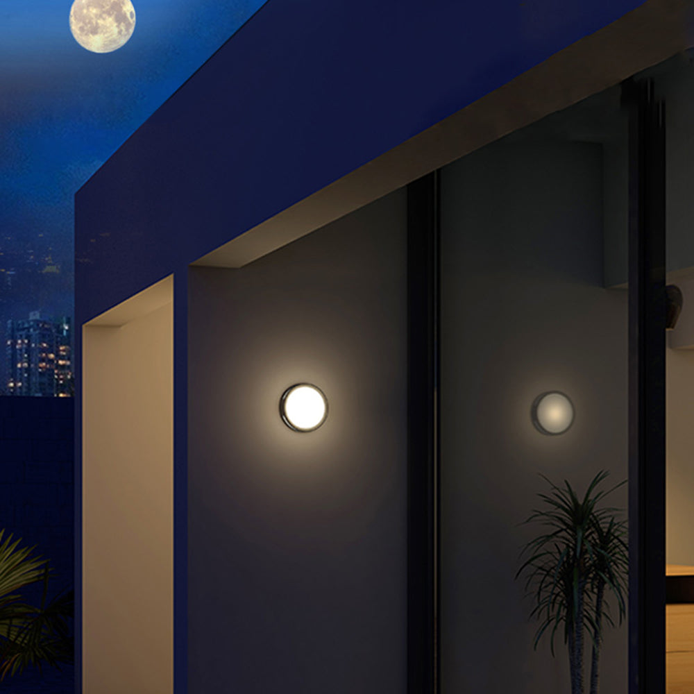 Orr Modern Round Metal Acrylic Outdoor Waterproof Wall Lamp