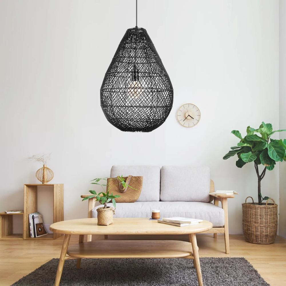 Die Bohemian Faden Rattanlampe