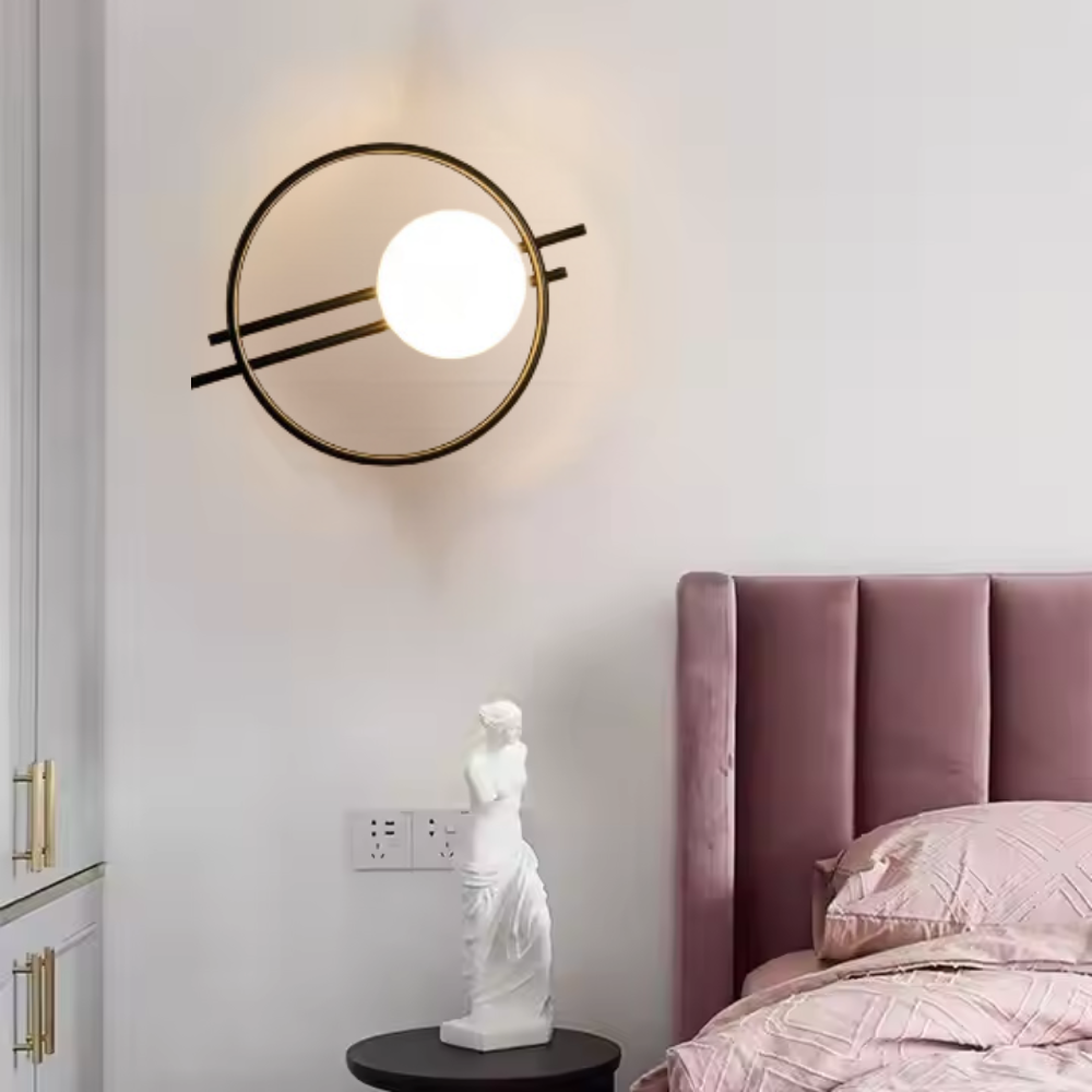 Lampada da parete a sfera di vetro nordica